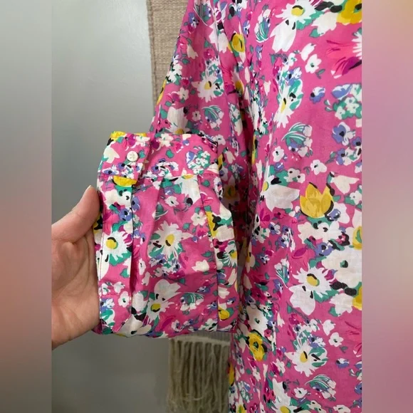 Anthropologie Holding Horses Floral Boho Long Sleeve Button-Down Shirt 6 NWOT - Picture 2 of 6